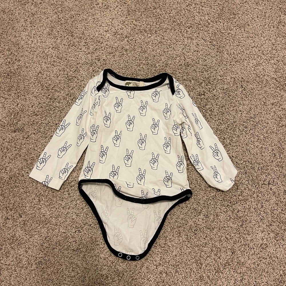 Monica & Andy Peace Sign Onesie